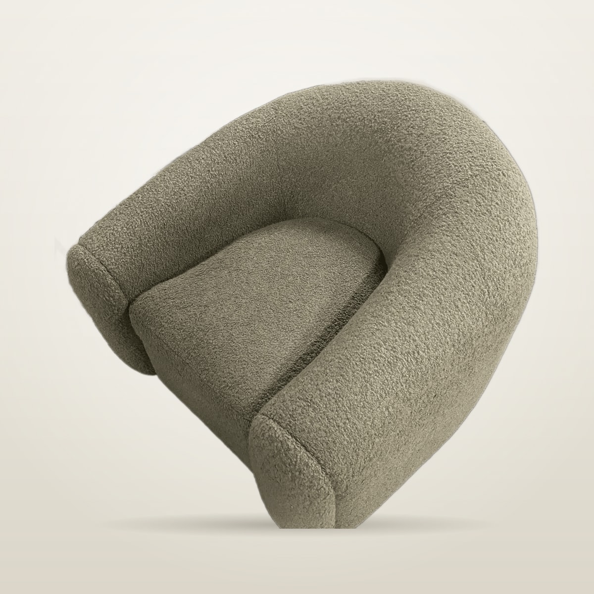 Bouclé barrel chair made to order in any fabric